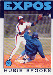 1986 Topps Baseball Cards      555     Hubie Brooks